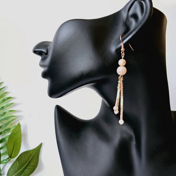 2/$27 | Triple Fringe Beaded Indigenous Native  Earrings | Handmade Jewelry - Picture 6 of 6